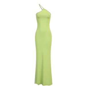 COMMENSE First Choice One Strap Bodycon Long Dress, Green - Size M, NWT